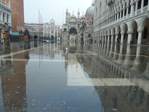 Image of a square in Venice under water