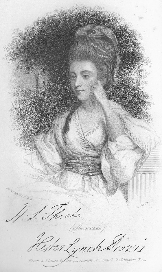Hester Lynch Thrale, Henry Thrale's wife. 