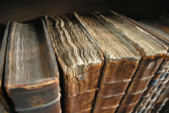 Old Book Bindings. (Photo by Tom Murphy VII, click for source.) 